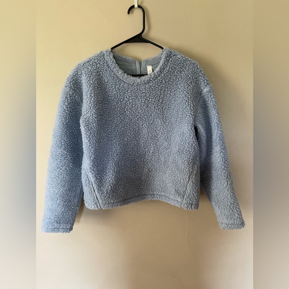 Lululemon Sherpa Fuzzy Pullover Sweater With Zip Blue Women’s 4 - Picture 1 of 6